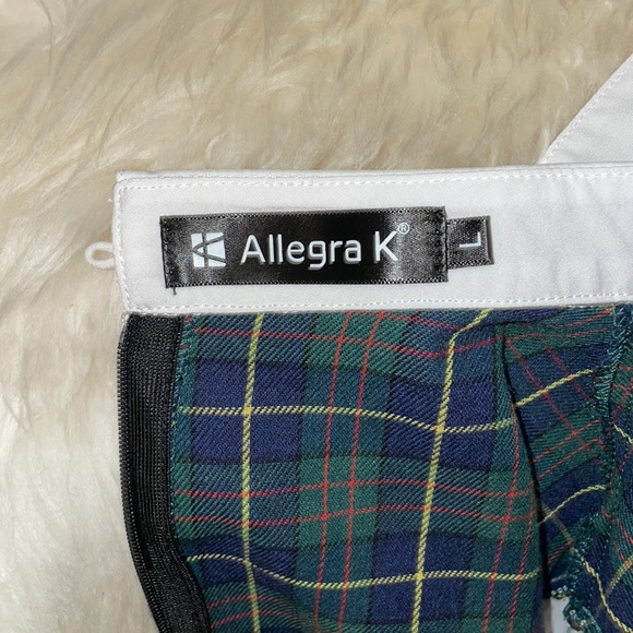 ALLEGRA K LONG SLEEVE PETER PAN COLOR GREEN/BLUE PLAID DRESS - Picture 7 of 13